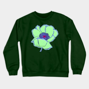 Retro Digital Colored Poppy Flower Illustration (MD23Mrl002b) Crewneck Sweatshirt